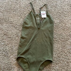 Free People Army Green Bodysuit